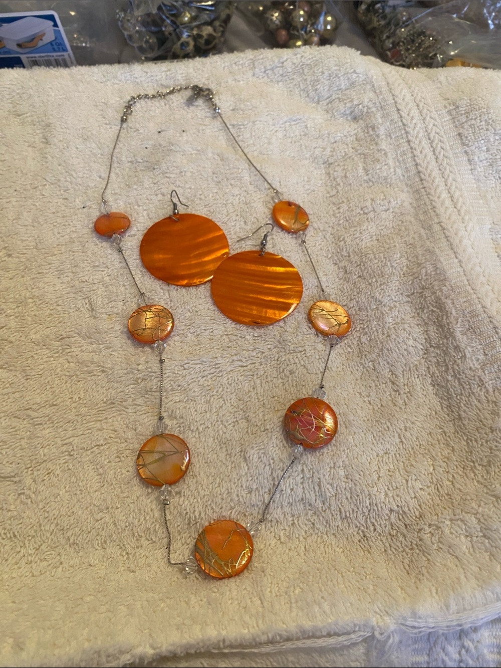 Statement Orange Disc Necklace - Women's Fashion Jewelry
